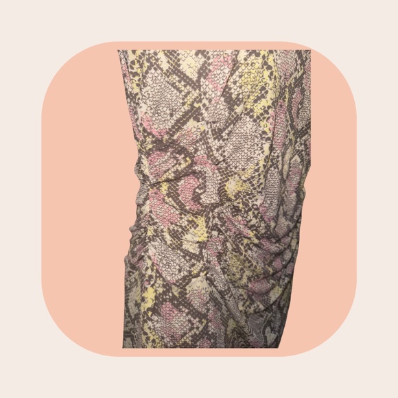 Nine West Women's Mesh Ruching Dress Sizes: MEDIUM Multi Color: Pink,Brown,Beige - Picture 3 of 4